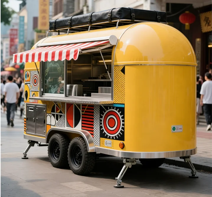 Camión de Comida Móvil Personalizado para Café y Helados, Remolque Totalmente Equipado, Máquinas de Snacks para Restaurante, Camión de Venta de Alimentos en Venta