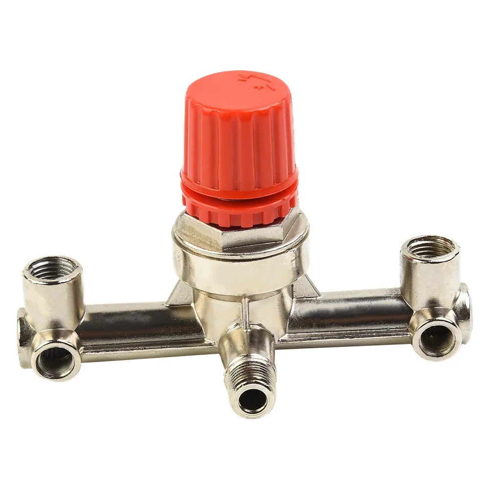 Original Gas Gauge Compatible Double Outlet Tube Air Compressor Switch Pressure Regulator Valve Zinc Alloy Material