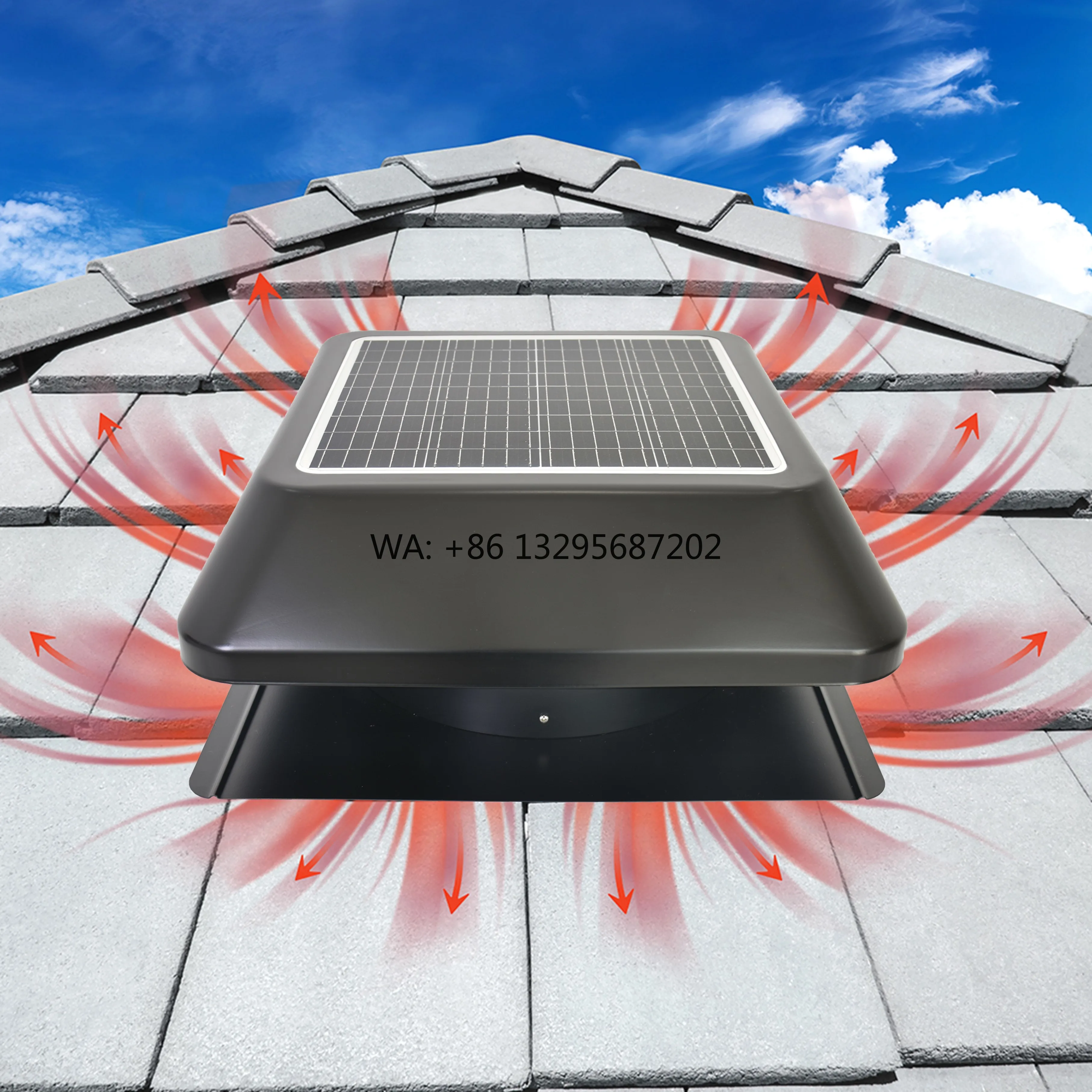 

Industrial Cooling 25 Watt Solar Powered Attic Gable Exhaust Fans - Ceiling Mounted HVAC Ventilation for Smoke & Heat Extraction