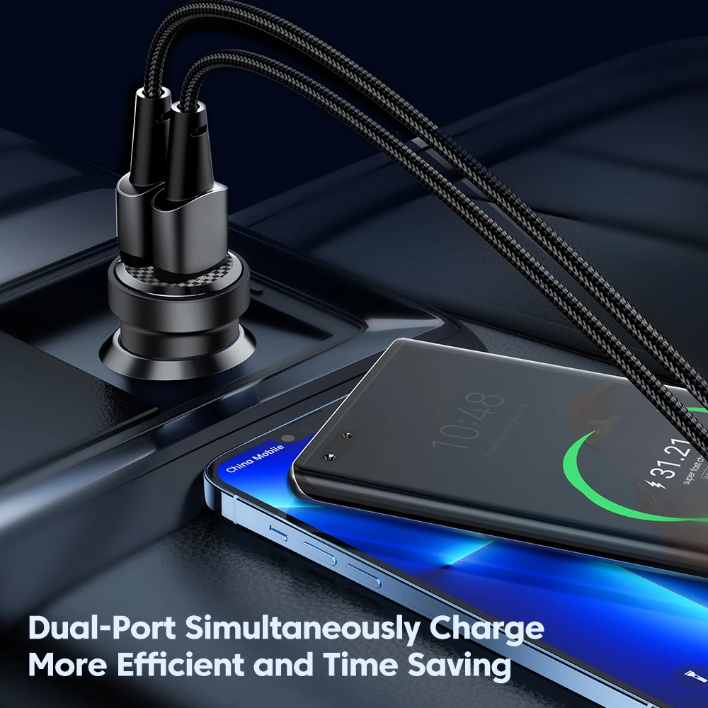 Toocki 33 Вт Автомобильное зарядное устройство USB Quick Charge PD QC 3.0 Прозрачное автомобильное зарядное устройство типа C для iPhone 15 16 Xiaomi 12 13 Samsung S23