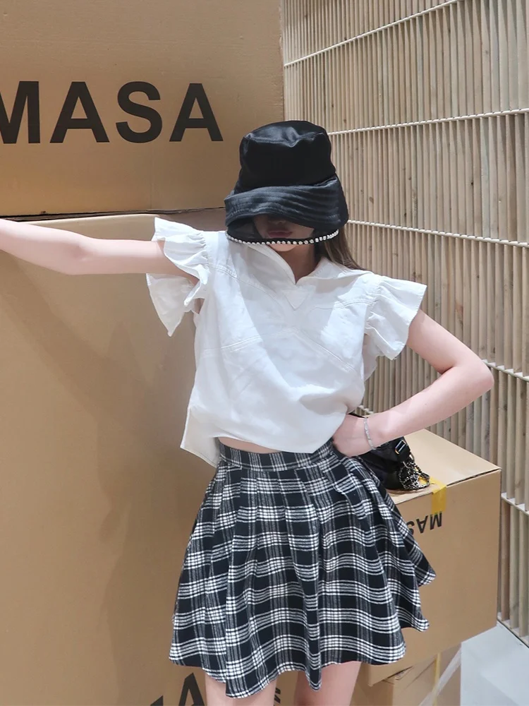 

Стильная юбка-парео ChiclyNana660 в клетку, весна 2023, 100% полиэстер, женская, премиум-класса