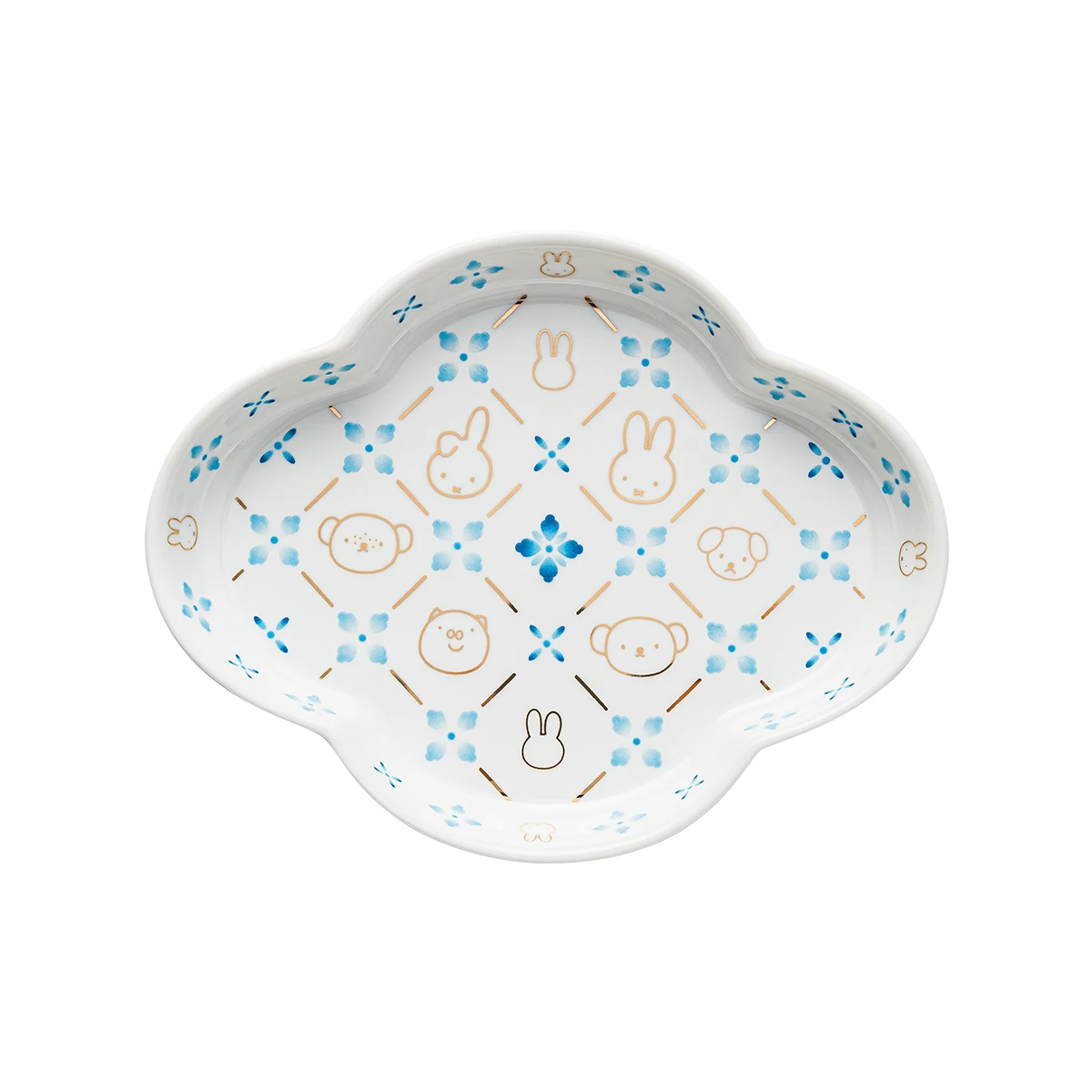 Miffy Flower-shaped Dish, Flower Window Friends, Jingdezhen Porcelain Scalloped Plate, Snack Fruit Tray, Home Decor Gift