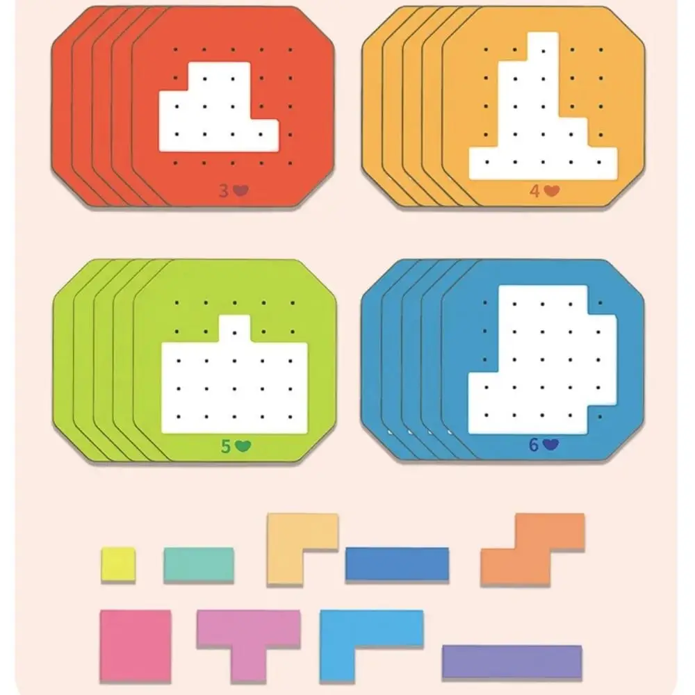 Logisch Denkspel Tangram Legpuzzel Houten Tweepersoons Quick-fix Tangram Legpuzzelspel Montessori Interactief