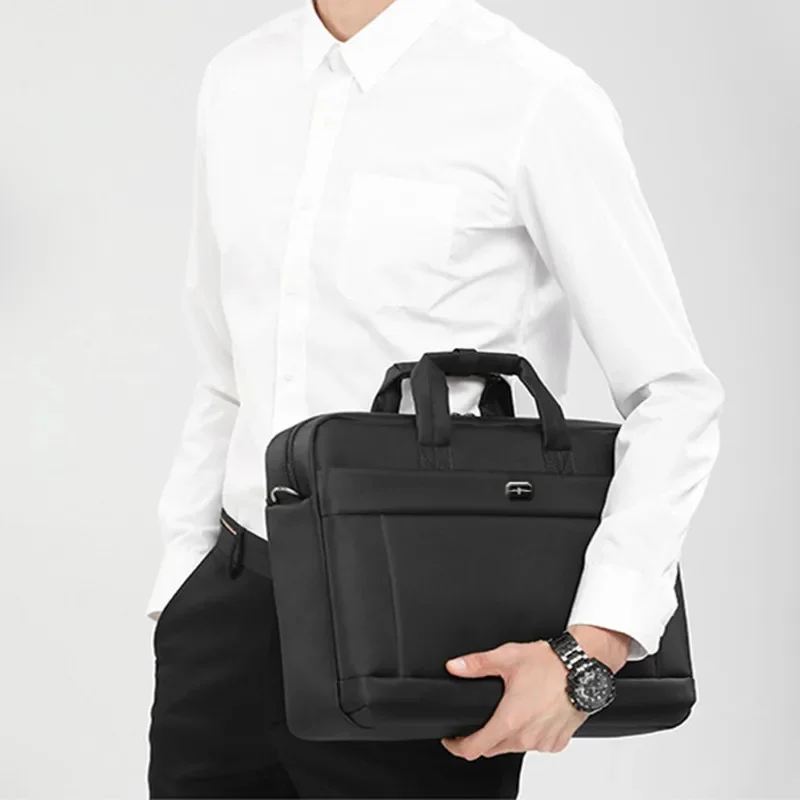 Maletín Oxford de alta calidad para hombre, bolso de mano de gran capacidad para negocios, 15,6 pulgadas, para ordenador portátil y oficina