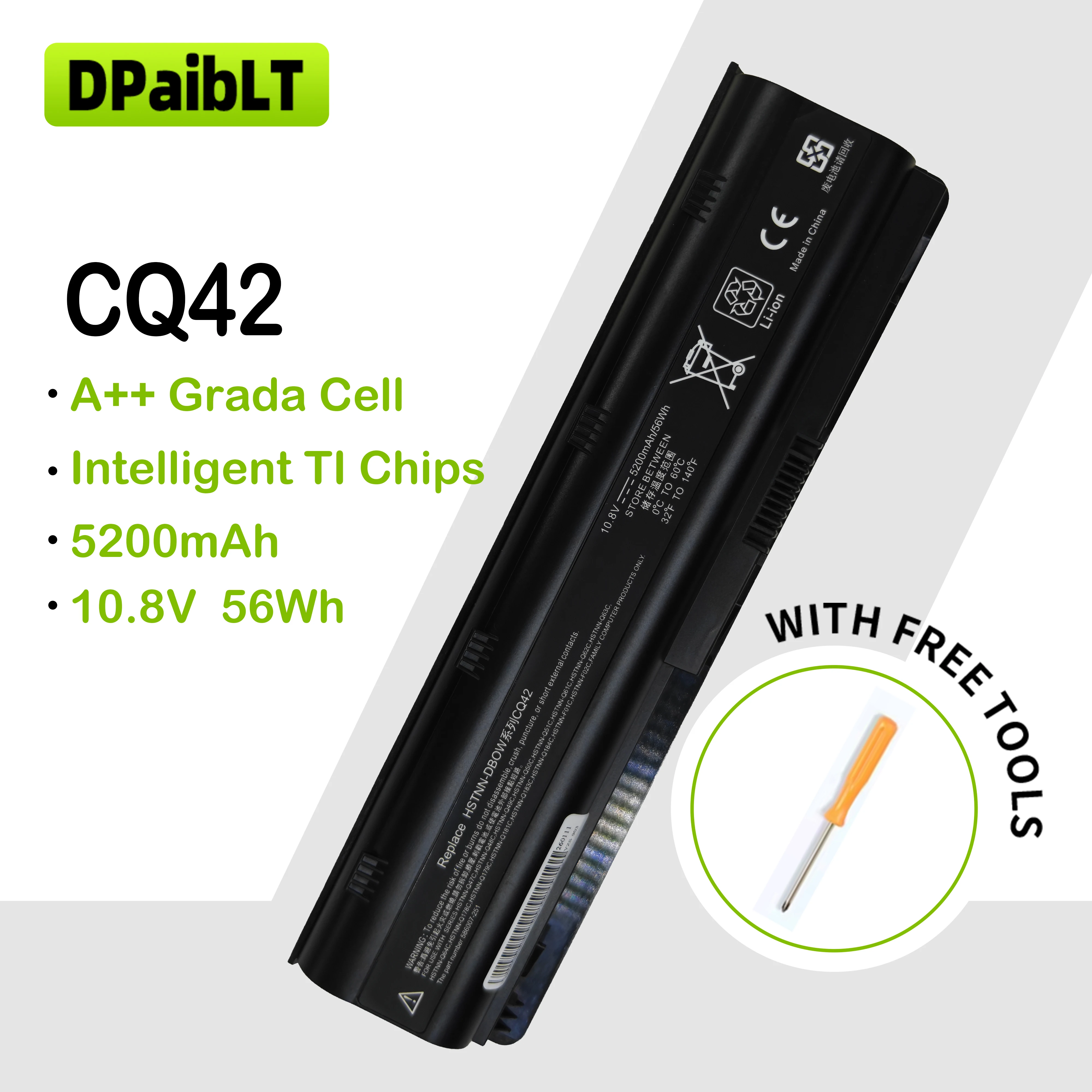 

DPaibLT НОВЫЙ АККУМУЛЯТОР ДЛЯ НОУТБУКА 56Wh 10.8V 5200mAh CQ42 MU06 CQ43 CQ56 CQ57 CQ62 для HP Pavilion G7 G6 DM4 DV7-6000 DV6-3000