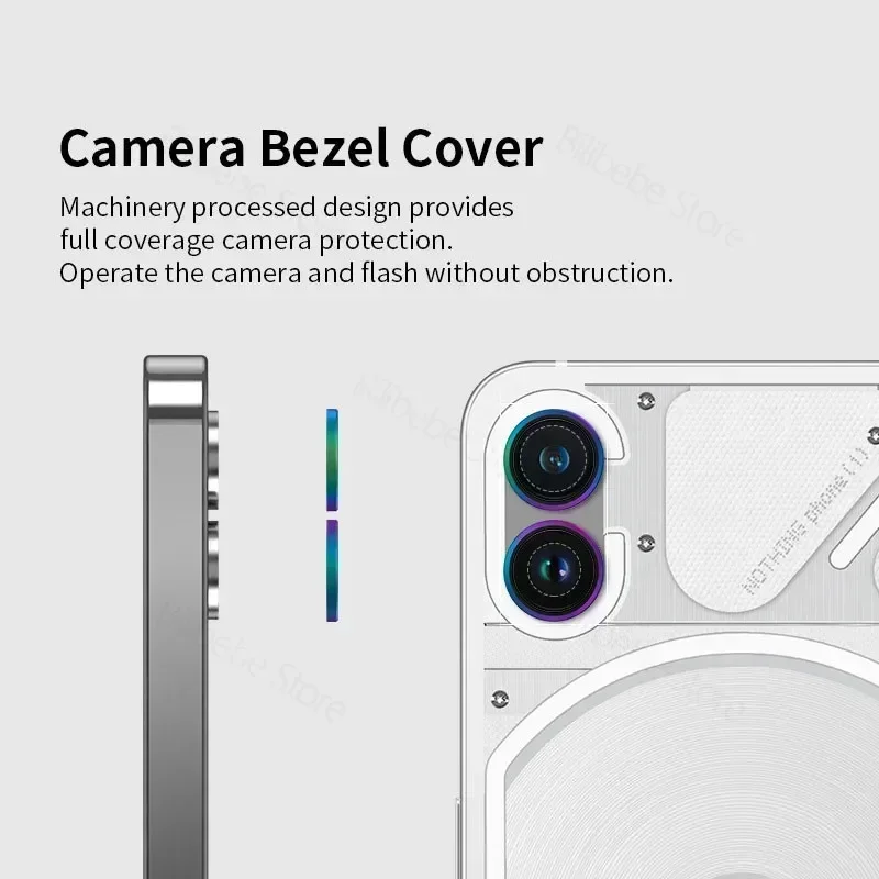 เลนส์กล้องถ่ายรูปกระจกห่วงโลหะสำหรับป้องกันโทรศัพท์ไม่มีอะไร2 1ปกป้องเลนส์กล้องถ่ายรูปบนโทรศัพท์ (2A) ฟิล์มเลนส์กล้องถ่ายรูป