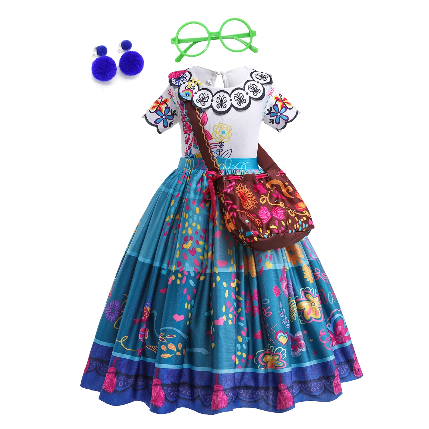 Disney Encanto Cosplay Mirabel Isabella Girls Princess Dress Kids Halloween Party Costume Children Clothes Vestido