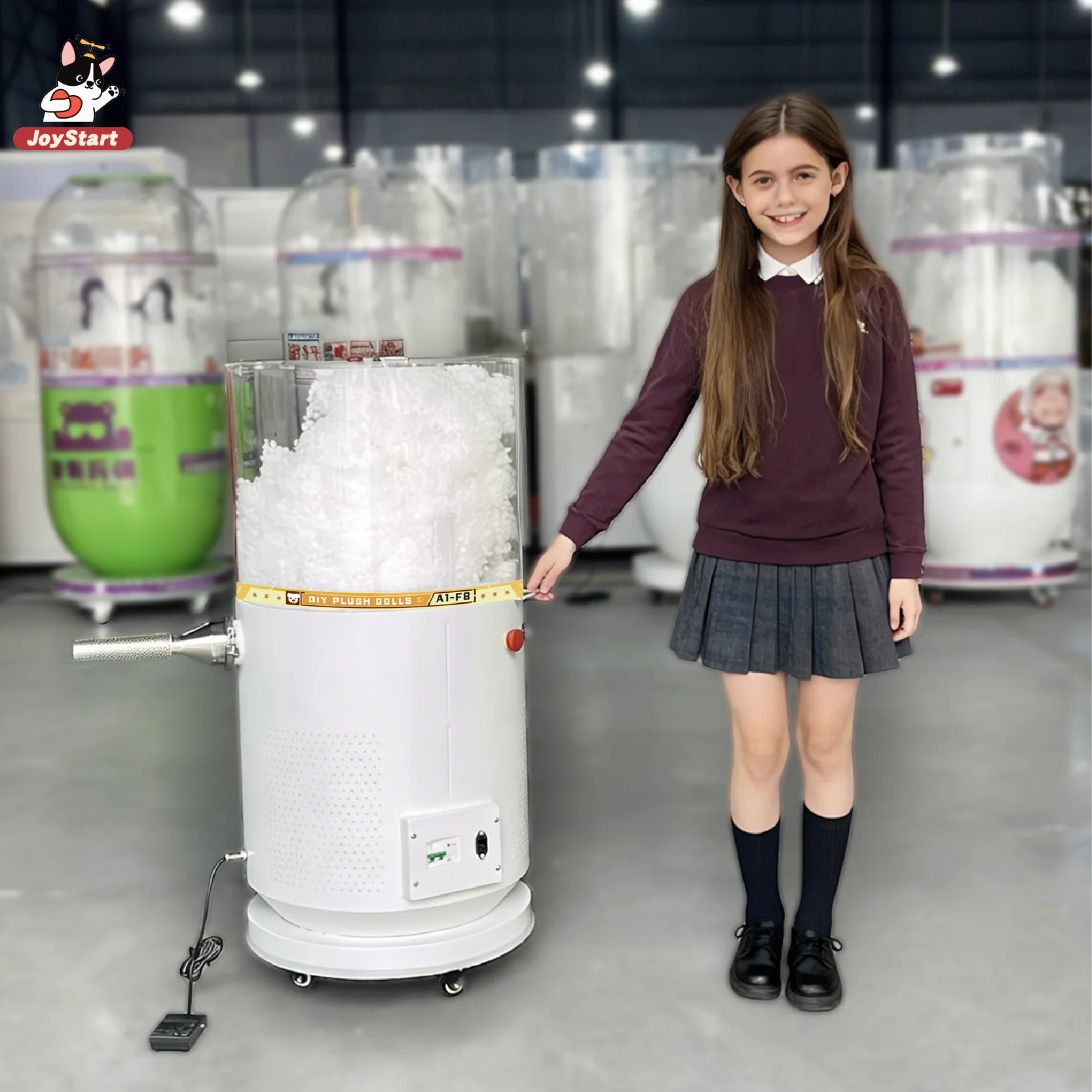 Mobile Teddy Bear Stuffing Machine For 4/8/16 Inches Plush Toy Polyester Fiber Filling Machine RoHS CE Certified