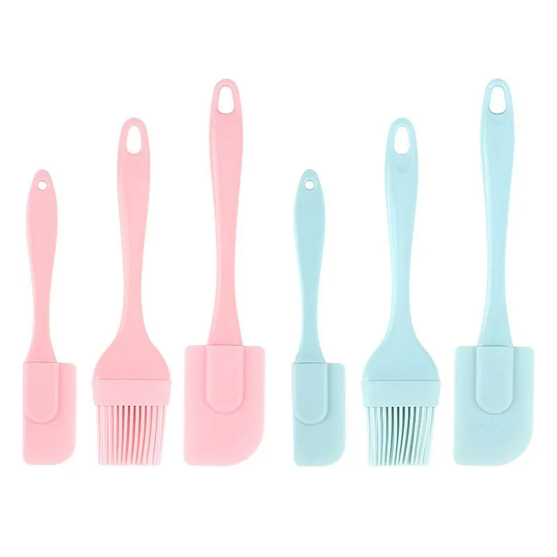 

3PCS/Set Cream Scraper DIY Bread Cake Butter Spatula Mixer Oil Brush Kitchen Baking Tool Silicone Spatula Non-stick Kitchen