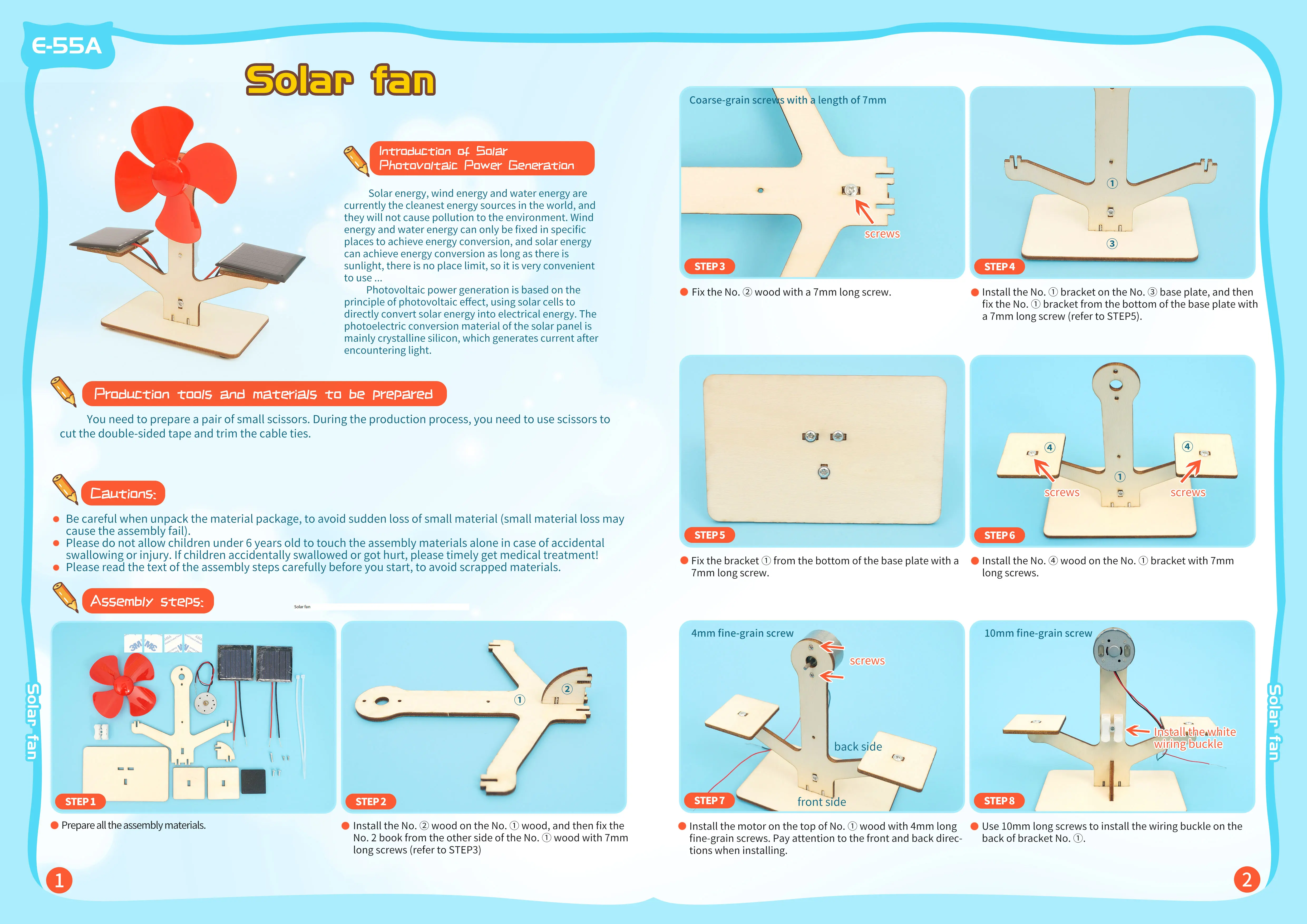 DIY Handmade Solar Model Small Production Technology Physical Science Toy Experiment Educational Toy Project for School Kid