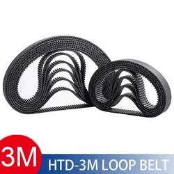 HTD 3M Timing Belt 459/462/465/468/471/474/477/480mm Width 8/10/12mm RubbeToothed Belt Closed Loop Synchronous Belt pitch 3mm
