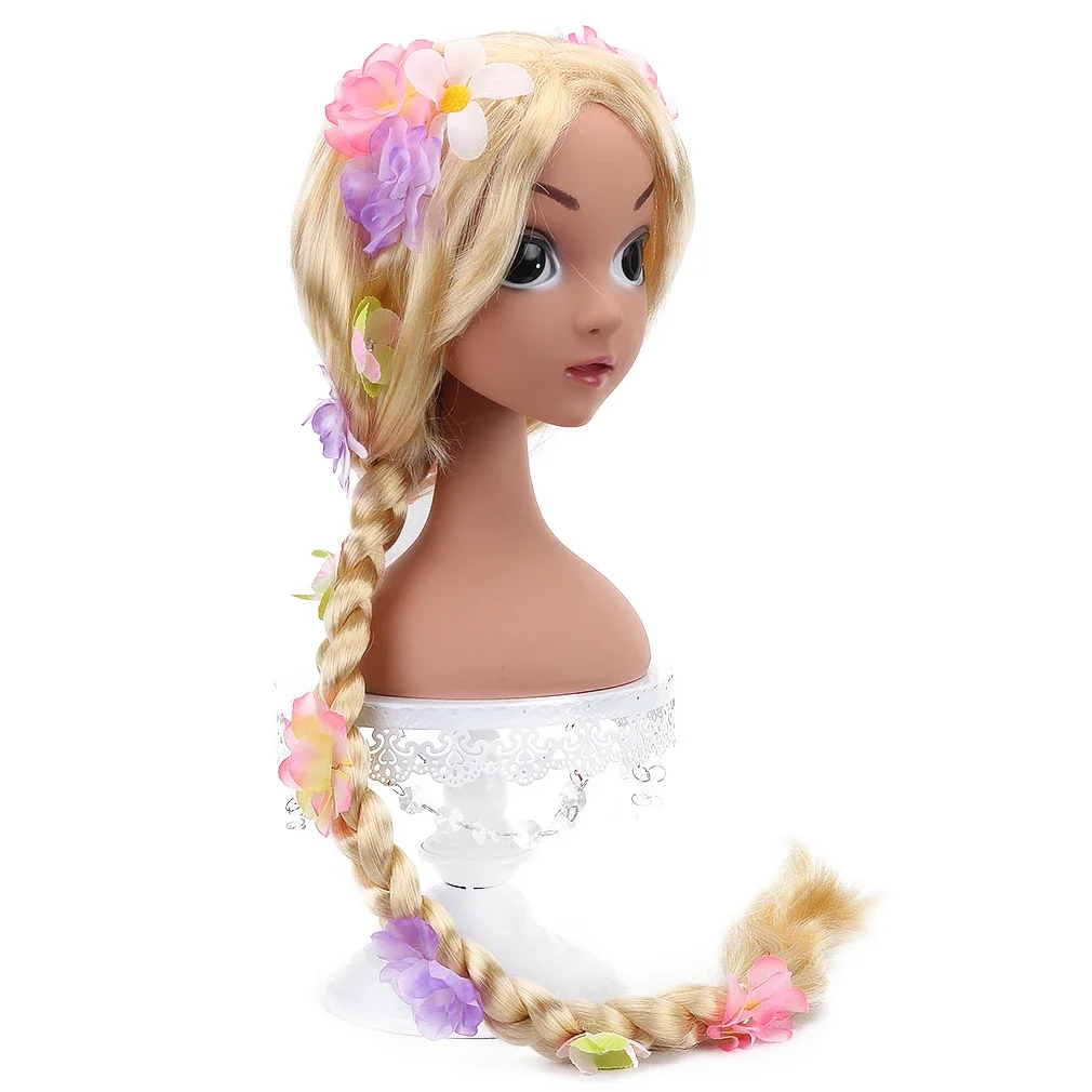 AICKER-Long Blonde Rapunzel Cosplay Perucas infantis, fantasia de princesa, bola de fadas trança perucas, Halloween e Natal