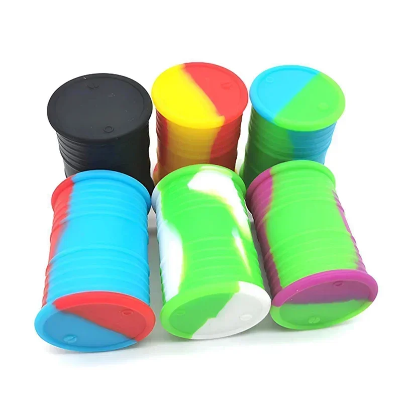 Nonstick Silicone Case Oil Barrel Jar Cosmetic Container Bottle Wax Jars Makeup Storage Box