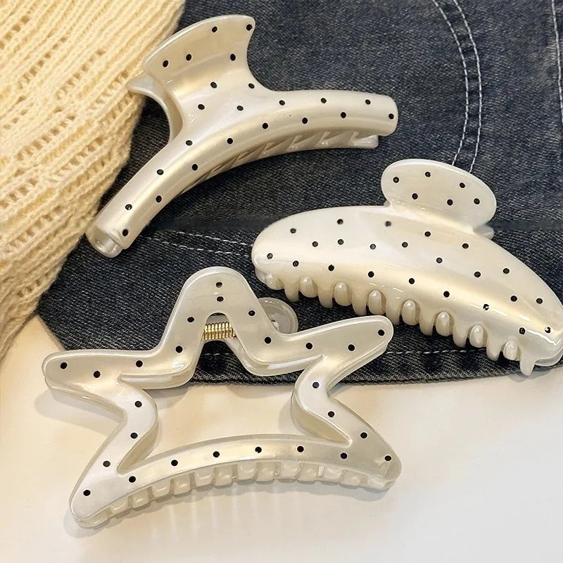 Polka Dot Versatile Hair Clip Feminine Hair Shark Clip Fashion Sweet Hair Accessories