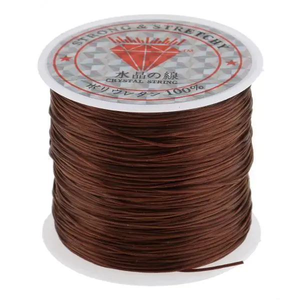 3X 60M Salon Crystal Elastic String for Hair Thread Making Weaving Brown