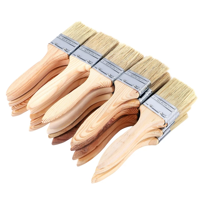 24 Pack Of 2 Inch (48Mm) Paint Brushes And Chip Paint Brushes For Paint Stains Varnishes Glues And Gesso