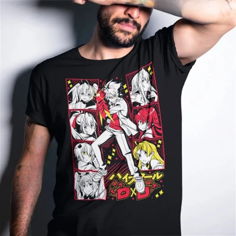 High School DxD Rias Gremory Tee Merch T-shirts Cosplay Women Men Fashion Casual Crewneck Short Sleeve Streetwear T-shirt Gift