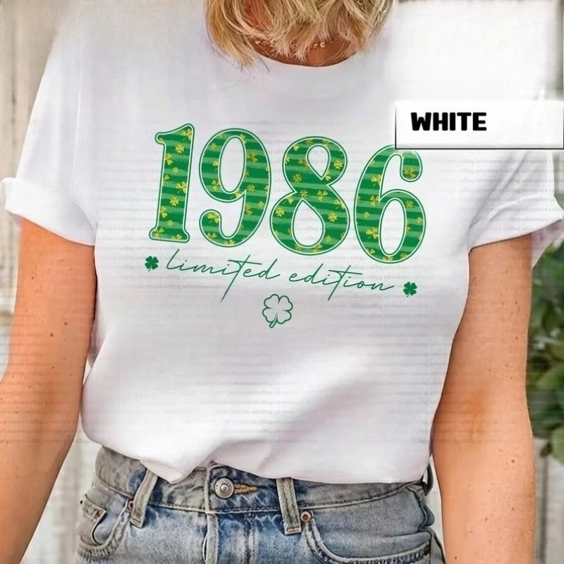 

Personalized 1986 Limited Edition Custom Birthday St Patrick’s Day Shirt Irish Shamrock 40th Year Old Gifts Graphic T Shirts