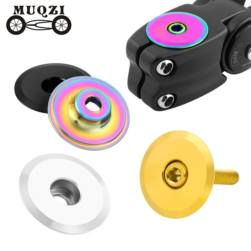 MUQZI Headset Top Cap 1-1/8 Titanium Alloy Stem Cover MTB Road BMX Folding Bike Headset Accessories Parts