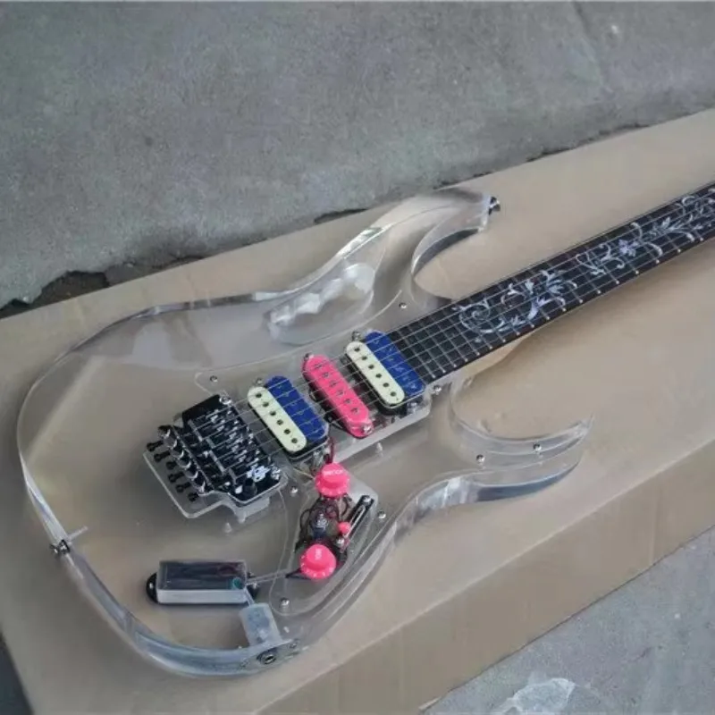 

STLF Flyoung High Quality Acrylic Electric Guitar HSH Pickups Flower Fret Inlay