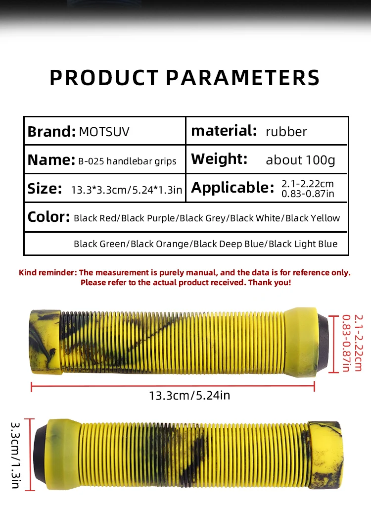 MOTSUV Bicycle Handlebar Grips Non-Slip Soft Rubber Mountain Bike Grips For 22.2mm Handlebar Scooter Tricycle BMX Handle Bars