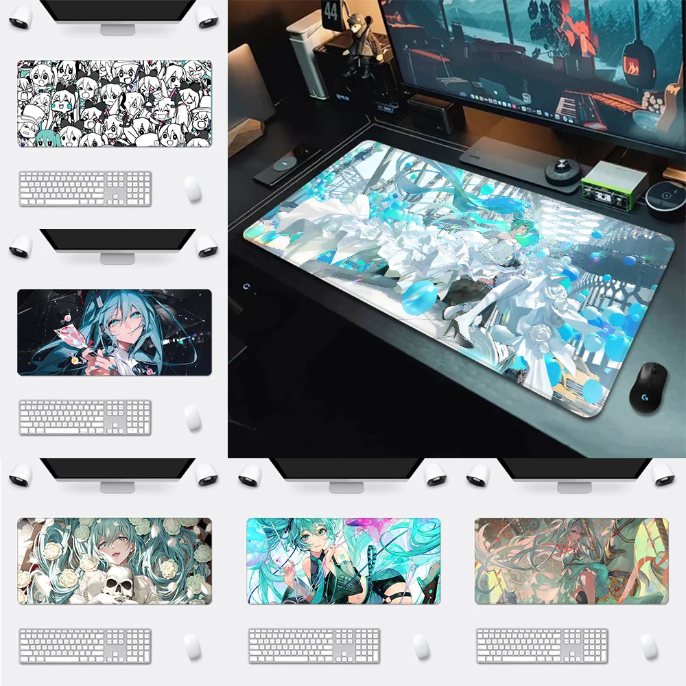 Hatsune Miku Mousepad HD Printing Computer Gamers Locking Edge Non-slip Mouse Pad XXL90x40cm Keyboard PC Desk Pad