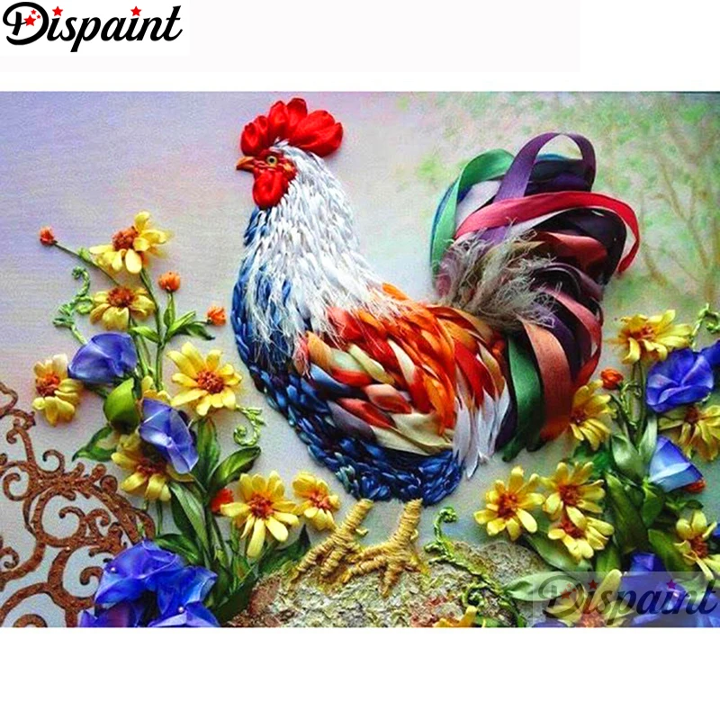 

Dispaint Full Square/Round Drill 5D DIY Diamond Painting "Animal chicken flower" 3D Embroidery Cross Stitch 3D Home Decor A19627