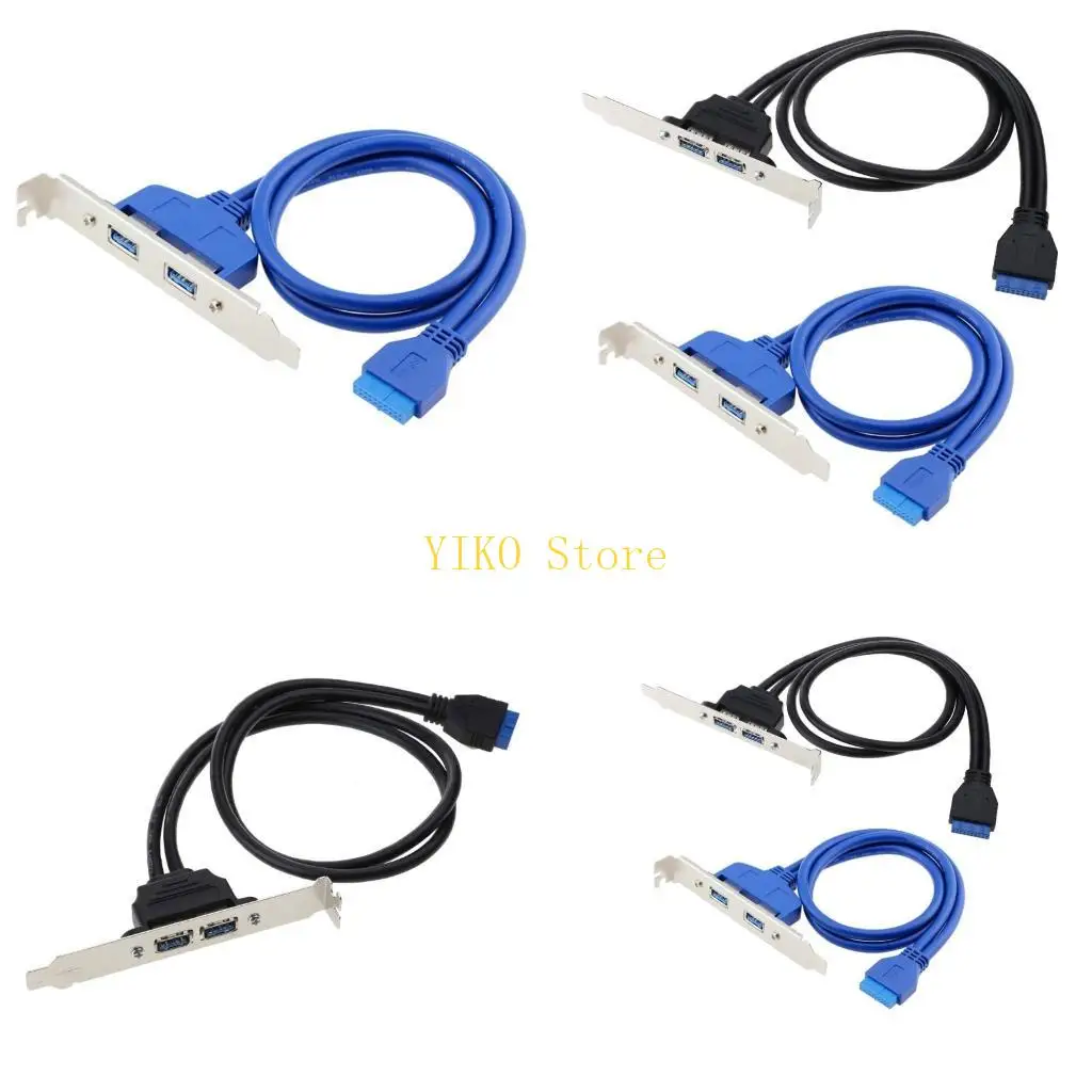 

K32C Dual Ports USB3.0 to Motherboard 20Pin Baffle Cable Adapter 20 Pins 5Gbps USB PC Mainboard PCI Extension Cable