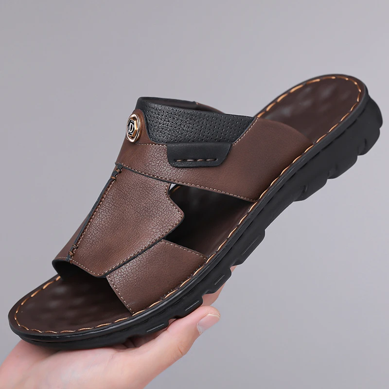 Summer Male Beach Outdoor Sandals Sports Men Shoe Casual Leisure Solid Colour Man Sneakers Hombre Footwear Stylish Light Leather