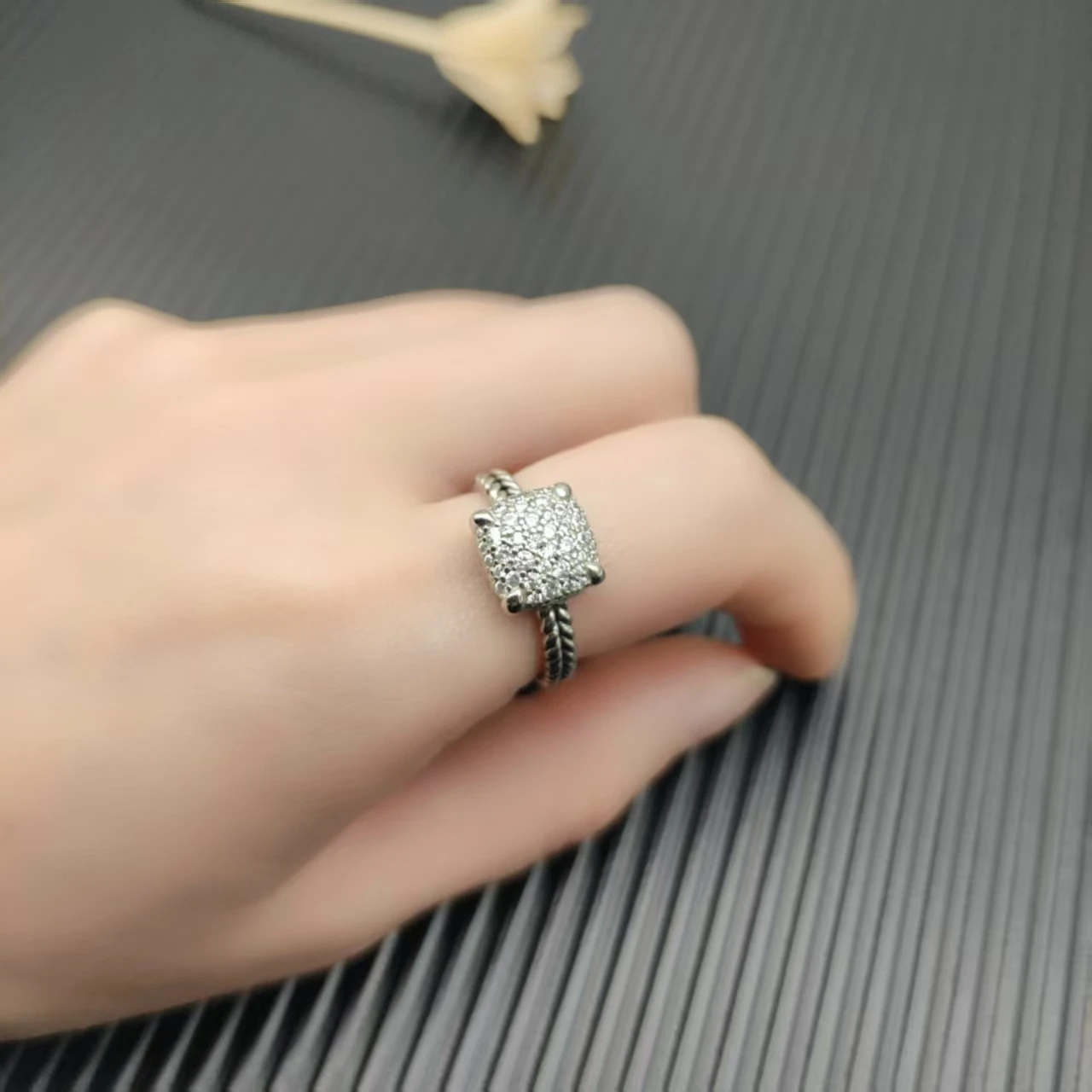 High Quality Fashion 925 Silver Dy New Gemstone Set Ring Party Chic Style