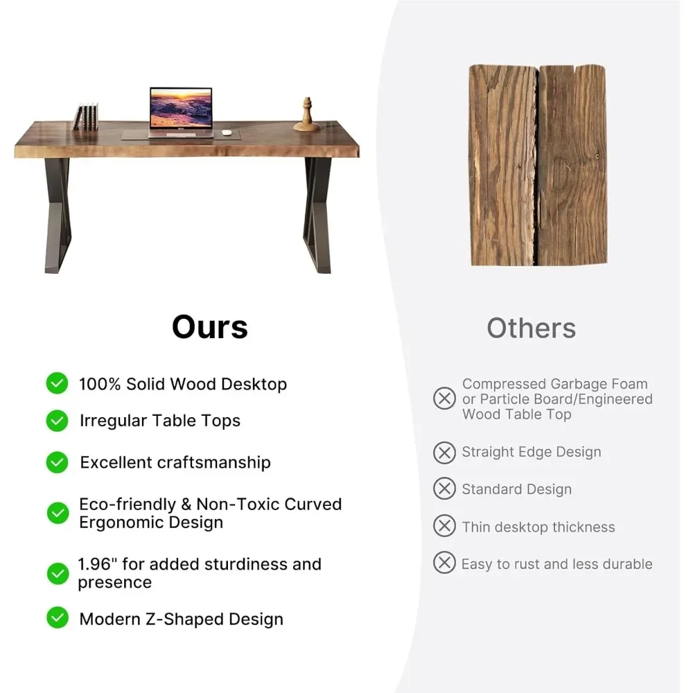 Mesa de escritório moderna, 55 polegadas de madeira maciça estilo clássico casa/nova mesa de computador estilo chinês/marrom/retangular, mesa de escritório