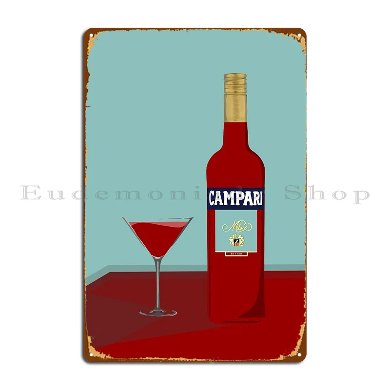 Campari Metal Plaque Painting Club Wall Plaque Garage Customized Tin Sign Poster