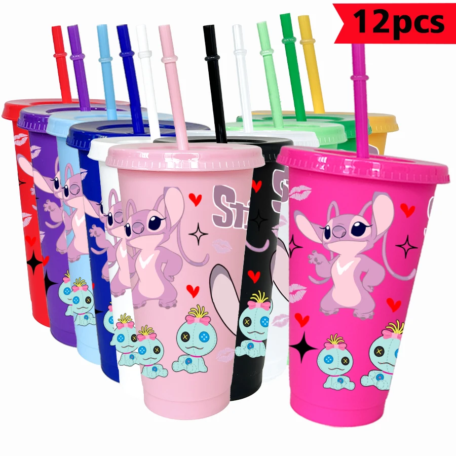 

12 шт./лот Disney Stitch Chicken 26 унций цветной пластиковый стакан для дня рождения, посуда для напитков, кружка для сока, кофе