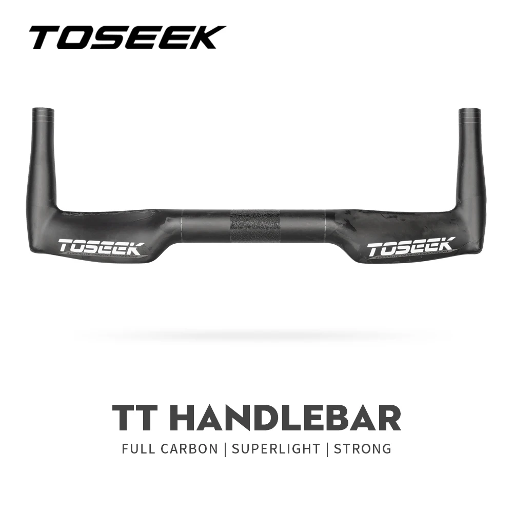 TOSEEK Carbon Fiber Road Bike Rest Relax TT Handlebar MTB Road Bicycle Race  with Sponge Elbow Pad Bike Accessories