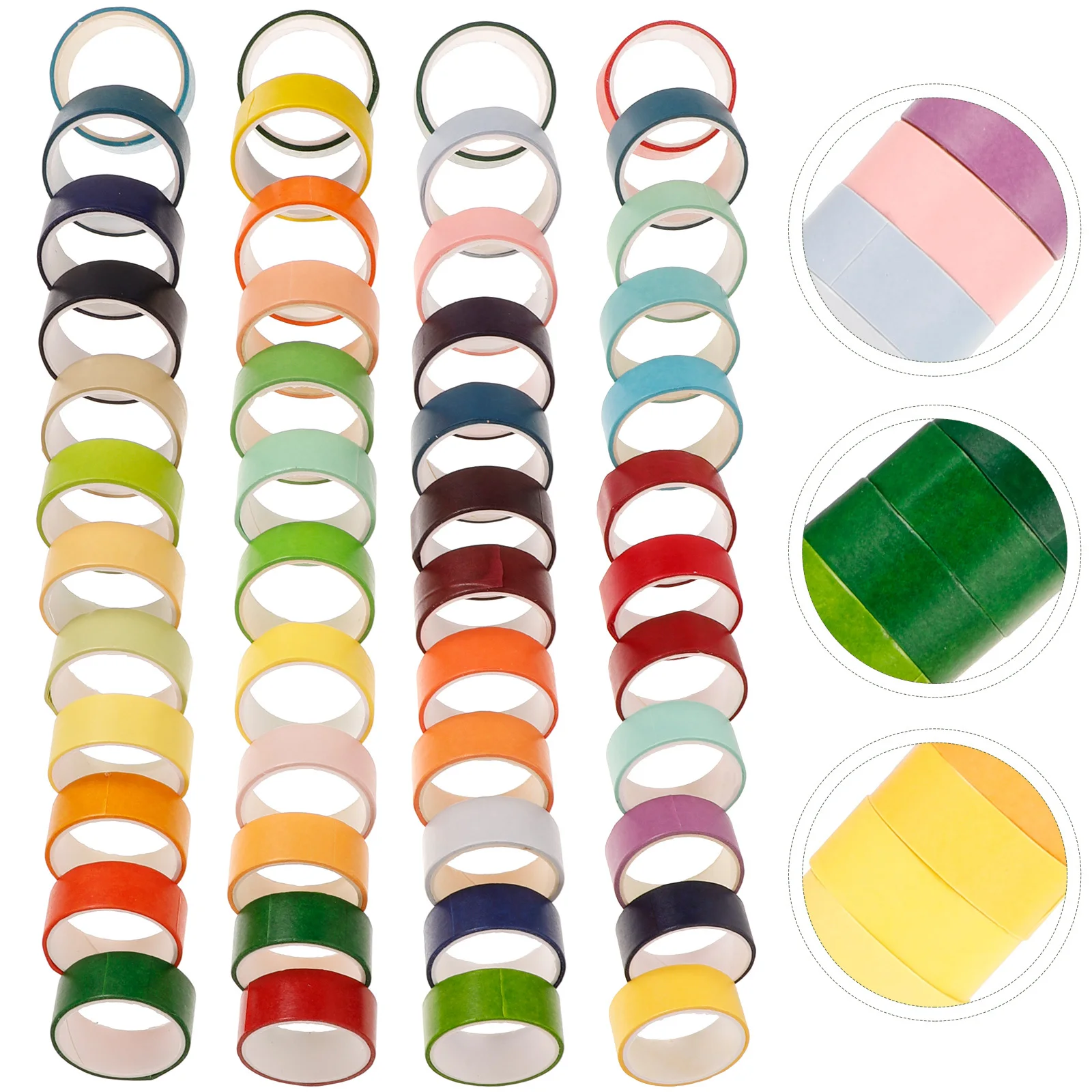 

48 Rolls Washi Tape Colorful Cuttable Self Adhesive for DIY Scrapbook Crafts Gift Wrapping Tape Scrapbook Decorative Tapes