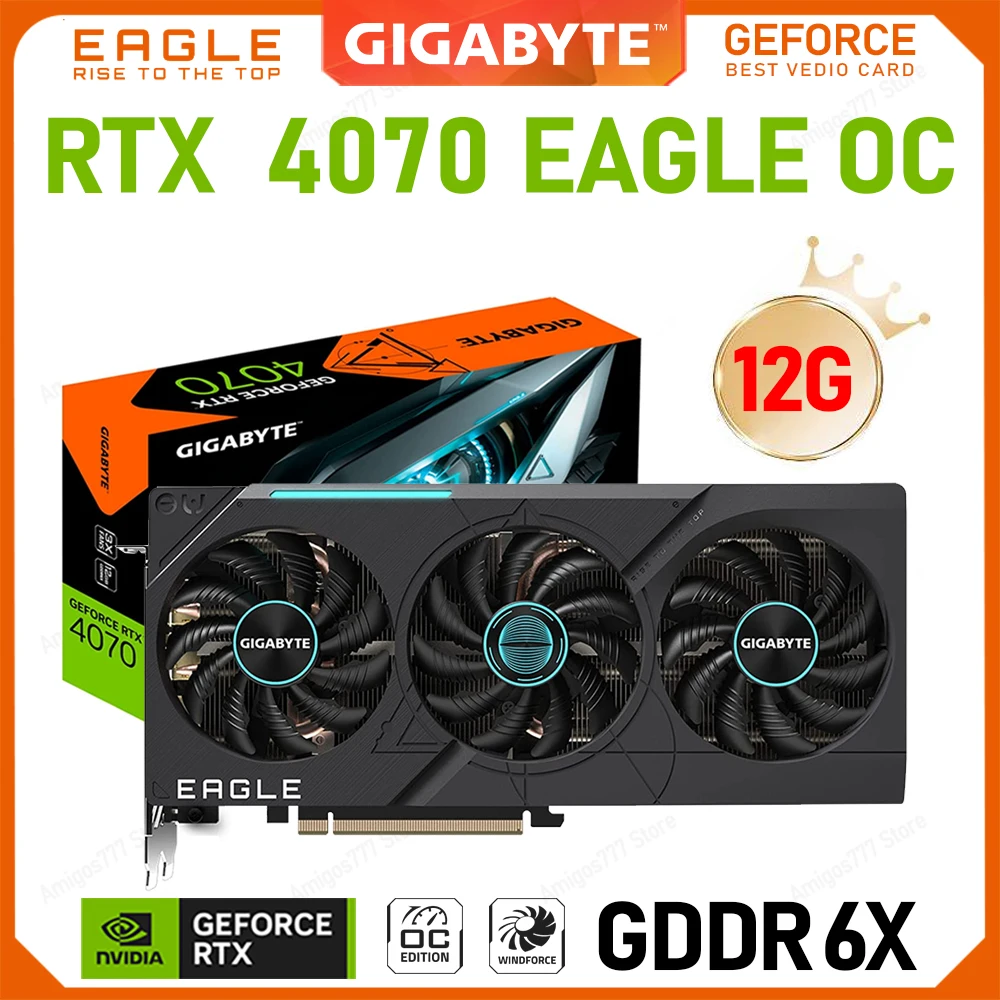 

GIGABYTE GeForce GTX 4070 EAGLE 12G OC Gaming Graphic Card GDDR6X 8pin PCI-E 4.0 Video Cards GPU AMD Intel CPU Motherboard New