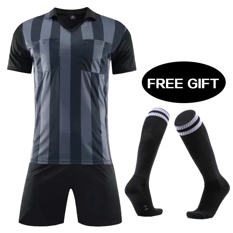 Mens referee soccer jerseys Match judge football uniform tracksuits men's maillot de foot training football shirt training suit