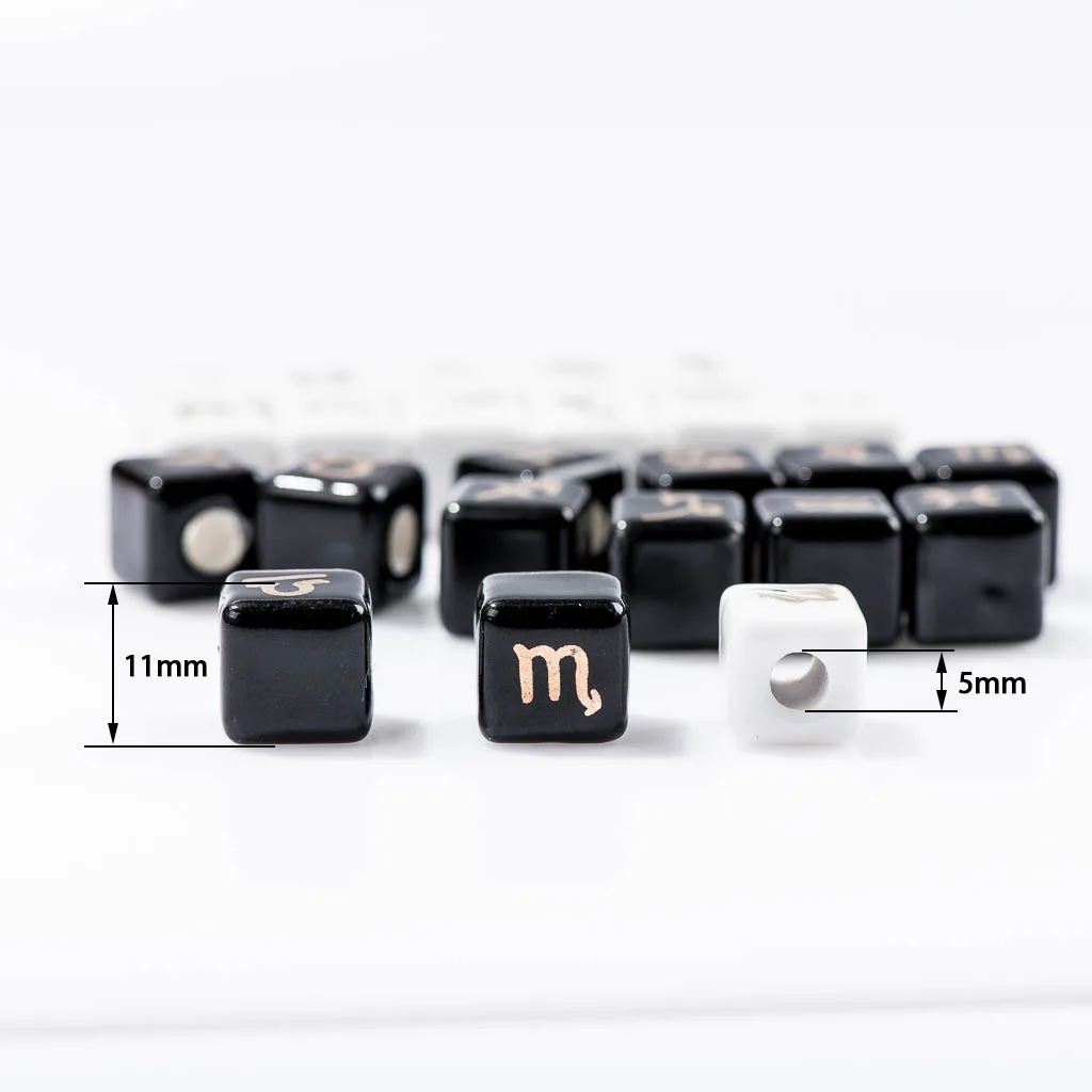 10# Lots Numbers & Letters & 12 Constellations Ceramic Bead Love Beads For Jewelry Making Materials