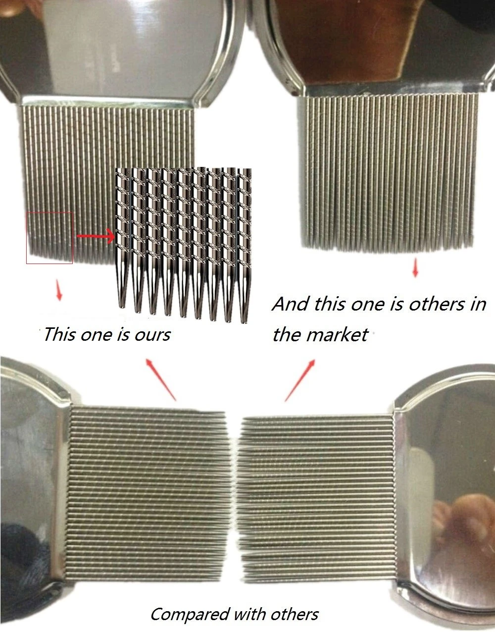 Stainless Steel Flea Comb Dogs  Lice Combs and Head Lice Nit Comb Flea Combs for dog cat Kid Adult Threaded Comb Grooming tooth