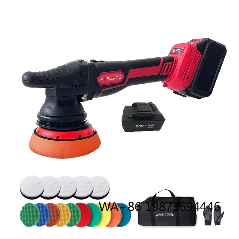 20V brushless cordless polisher, 21mm orbit multi-speed  for professional DIY auto paint polishing work