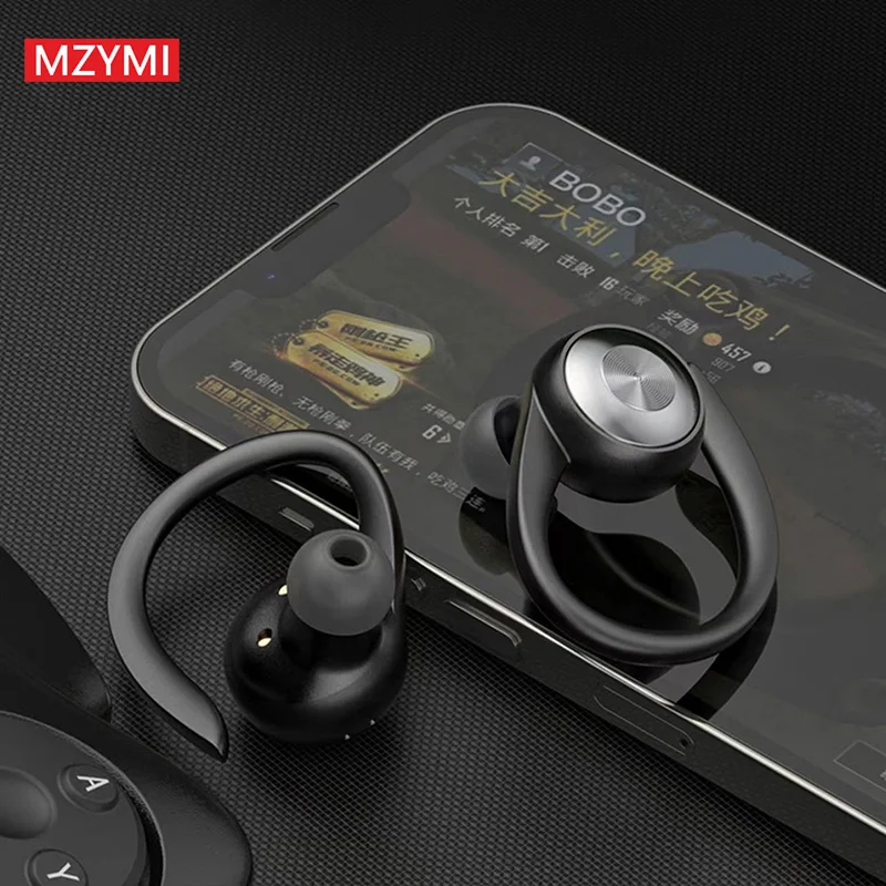 MZYMI Wireless Earphones Bluetooth Headphones EarHook TWS 9D Stereo Sound In-Ear Earbuds With MicrophoneSports Headset