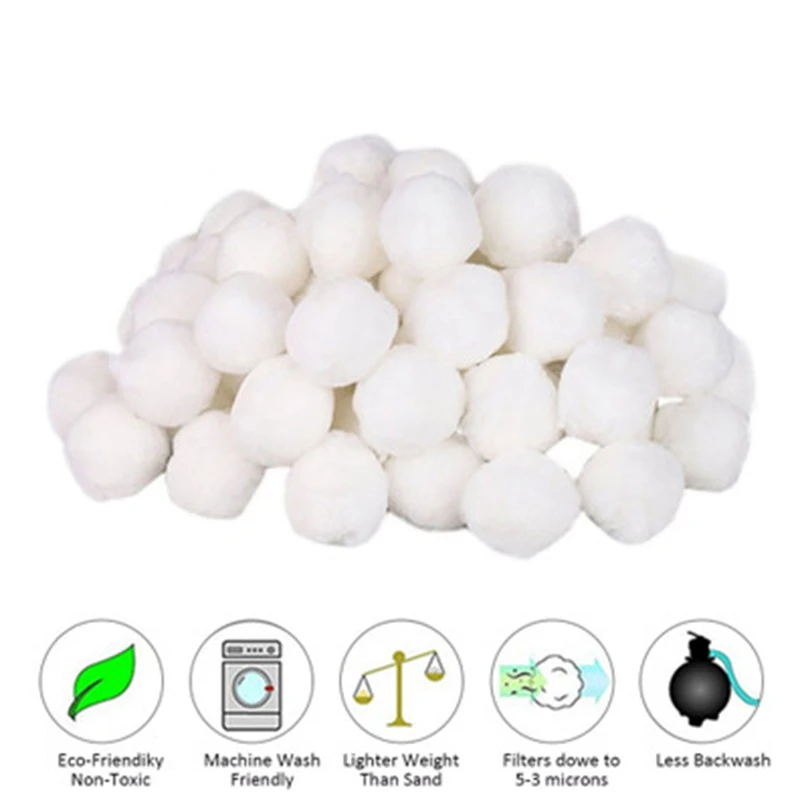 5X Swimming Pools Filter Balls Portable Wet Dry Cotton Canister Clean Fish Tank Filter Material Water Purification Fiber 200g