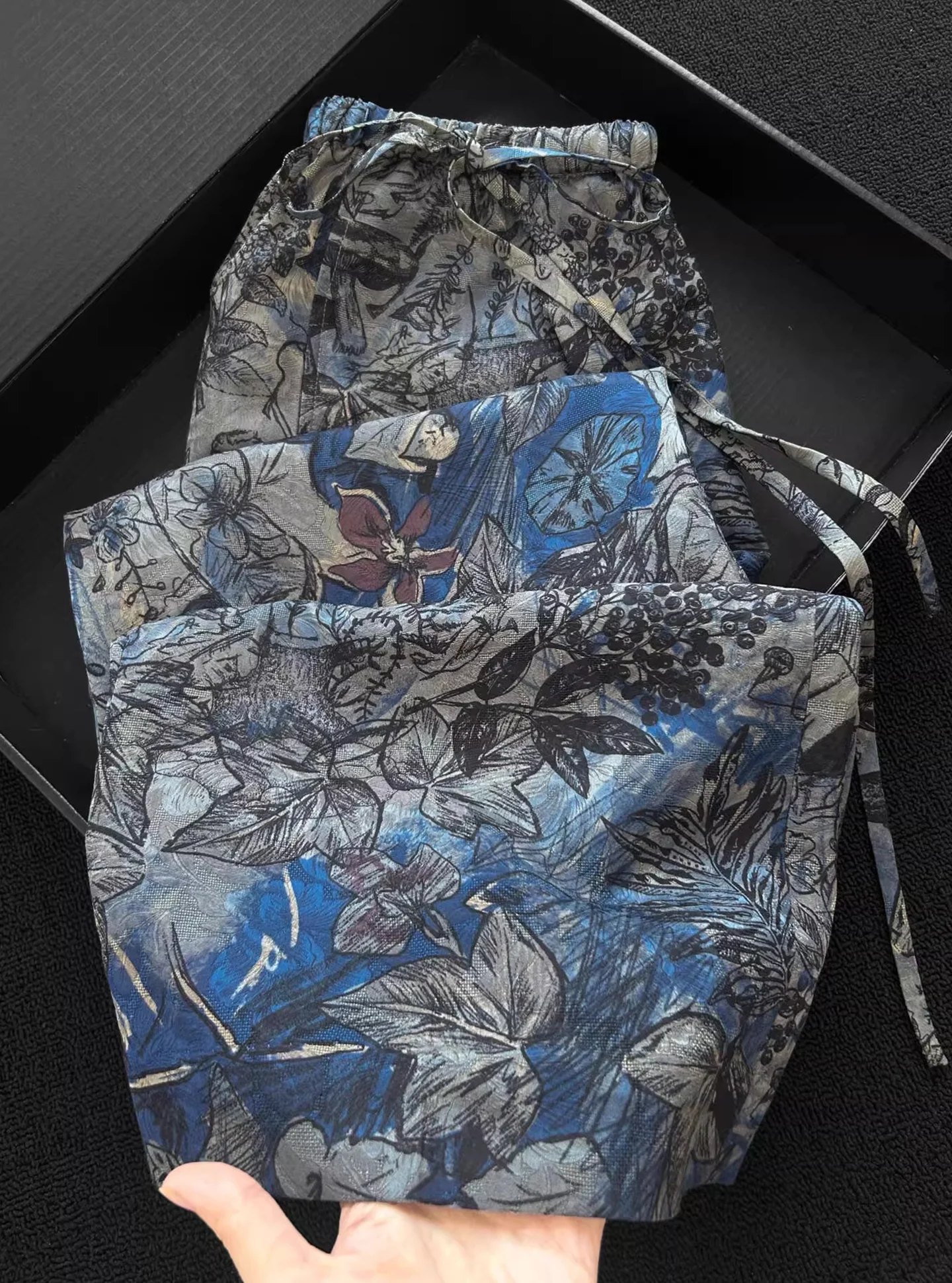 

Свободные брюки с высокой талией BF Lazy Sle в стиле ретро, льняные повседневные широкие брюки с принтом, женские новые 2026, тонкие брюки на раннюю весну