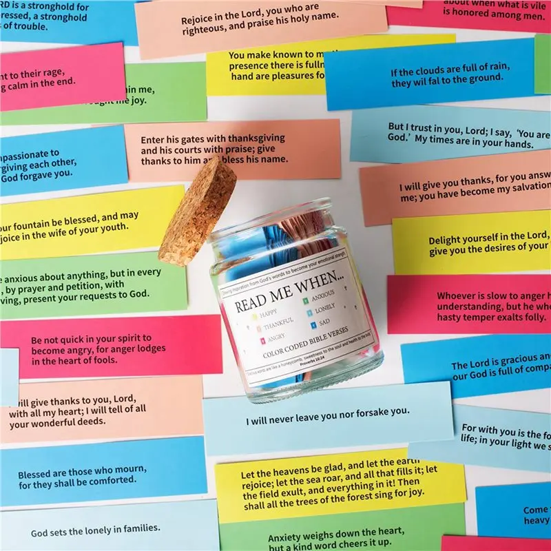 A36T-4X Bible Verses In A Jar,Read Me When Bible Verses Jar For Emotions And Feelings,With Coloring A