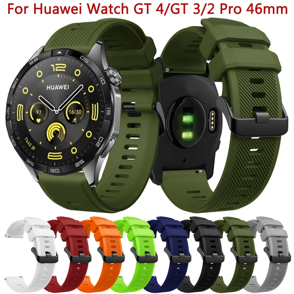 22mm Silicone Band For Huawei Watch GT 4 46mm Replacement Strap for Huawei GT4 GT3 GT2 GT 3/2 Pro SE Runner 46mm Bracelet Correa