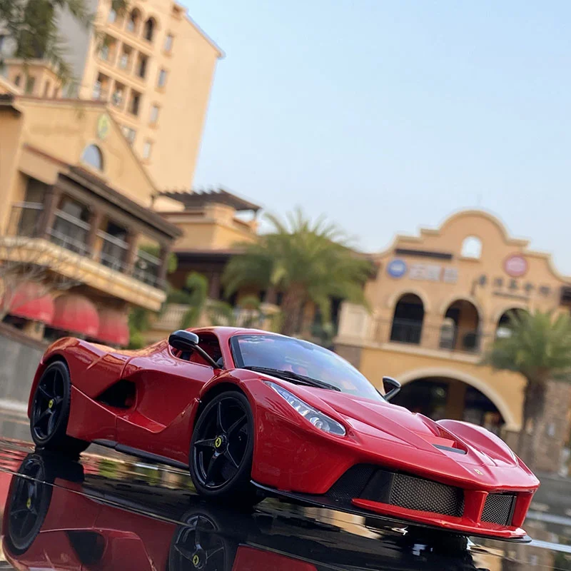 Modelo de carro esportivo Laferrari Alloy, Diecasts Veículos De Brinquedo De Metal, Simulação De Modelo De Carro, Coleção De Som E Luz, Presente Infantil, 1:24