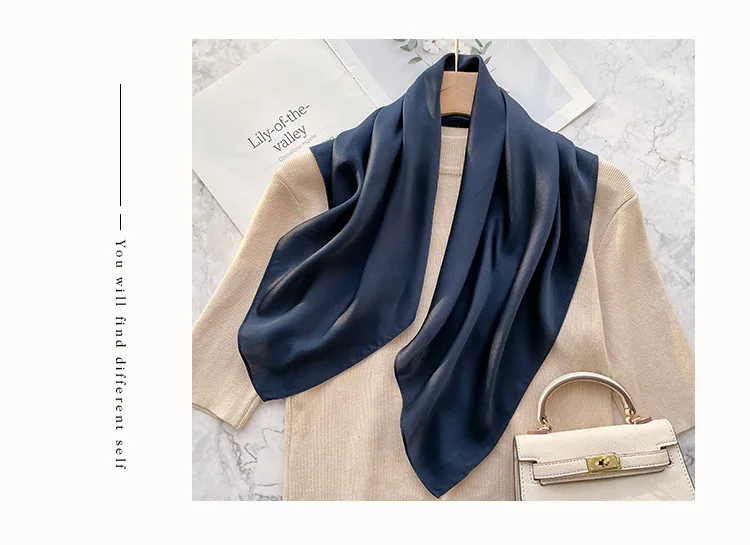 Mode echte Seide Schal Frauen Schals Wraps für Damen Halstuch Foulard Schals Pashmina weiblichen Schal Hijab Bandana – Detail 3