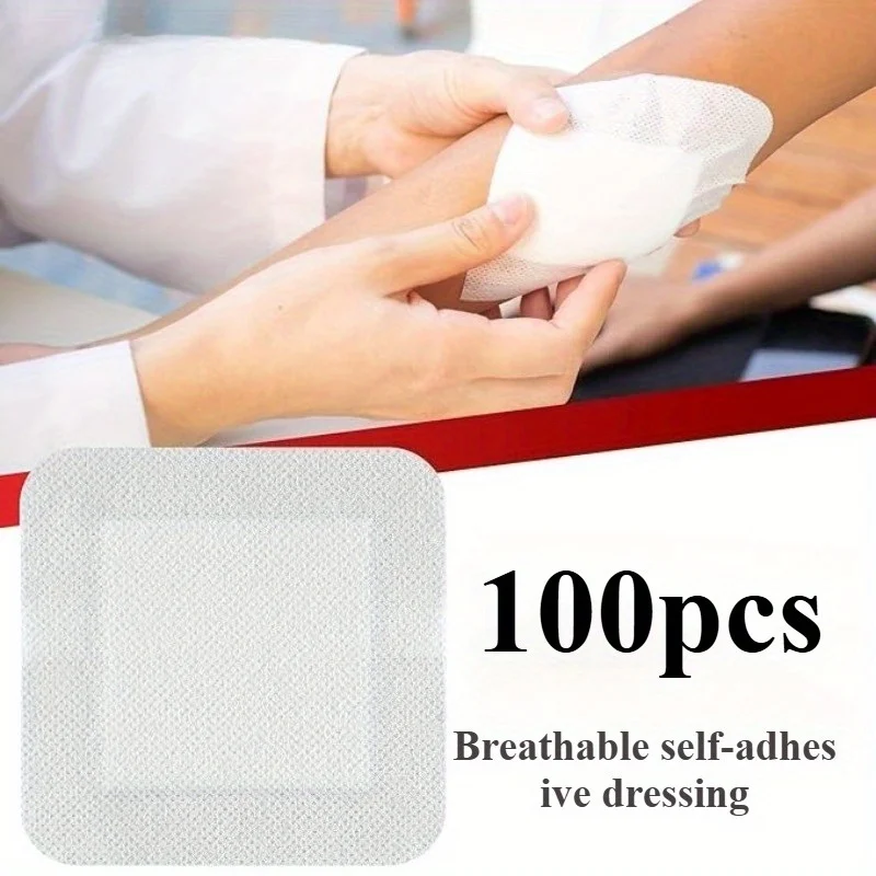 100pcs Medical Grade Self-Stick Bandages - Breathable, Non-Woven Fabric Wound Dressings for Minor Injuries, Sites, Everyday