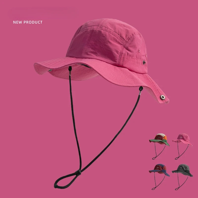 

New Japanese Color Matching Bucket Hats Women Summer Outdoor Quick-drying Breathable Mountaineering Sun Protection Men's Caps