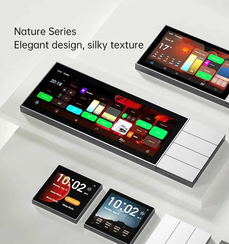 LifeSmart Nature Mini pantalla táctil interruptor de pared inteligente Panel de temperatura para sistema de hogar inteligente funciona con Google, Alexa y HomeKit